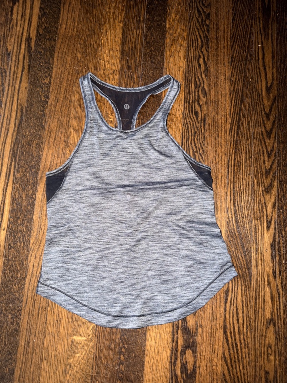 lululemon athletica Heathered Grey black mesh Long distance  Racerback Tank 2